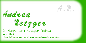 andrea metzger business card